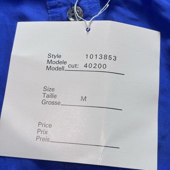 Jonathan Martin Royal Vintage Blue Silk Button up Blouse Women's Size Medium NWT - Picture 8 of 11